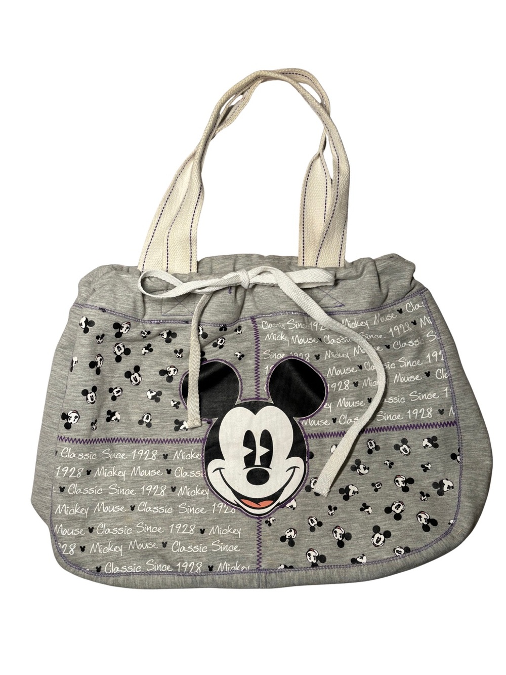 Disney Gray Mickey Mouse Patchwork Tote
